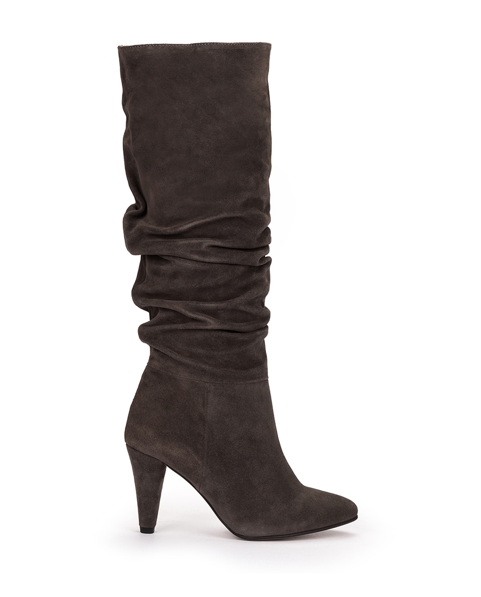 Женские замшевые ботинки на каблуке-воронке Pedro Miralles, серый цена и фото