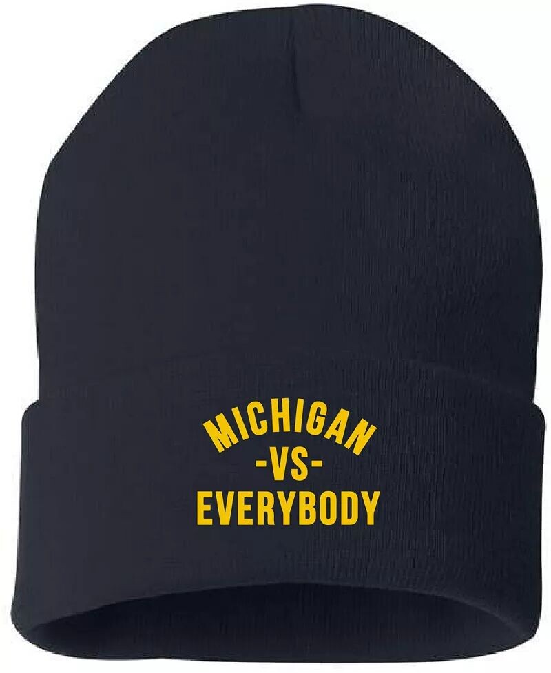 

Michigan Vs. Everybody Темно-синяя вязаная шапка Everything Michigan Wolverines