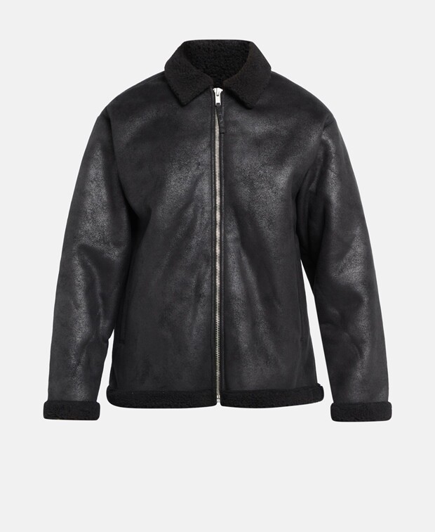 

Кожаная куртка Abercrombie & Fitch, черный