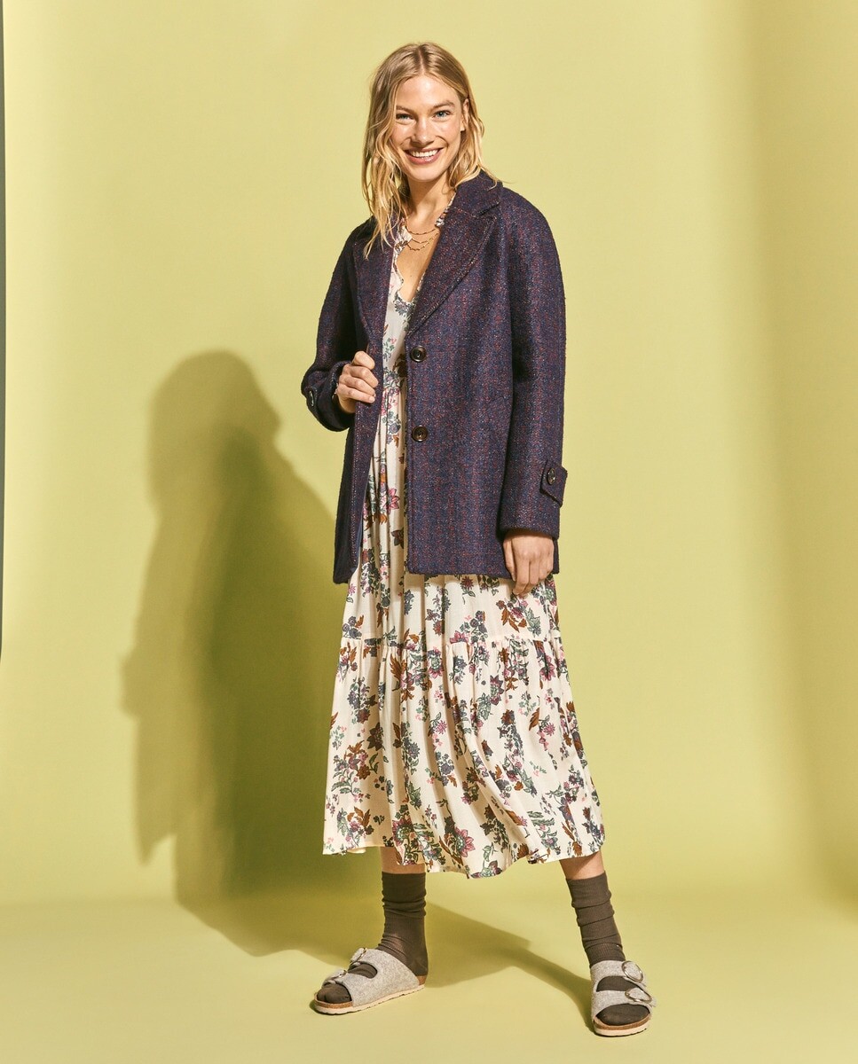 

Короткое женское пальто Southern Cotton, темно-синий