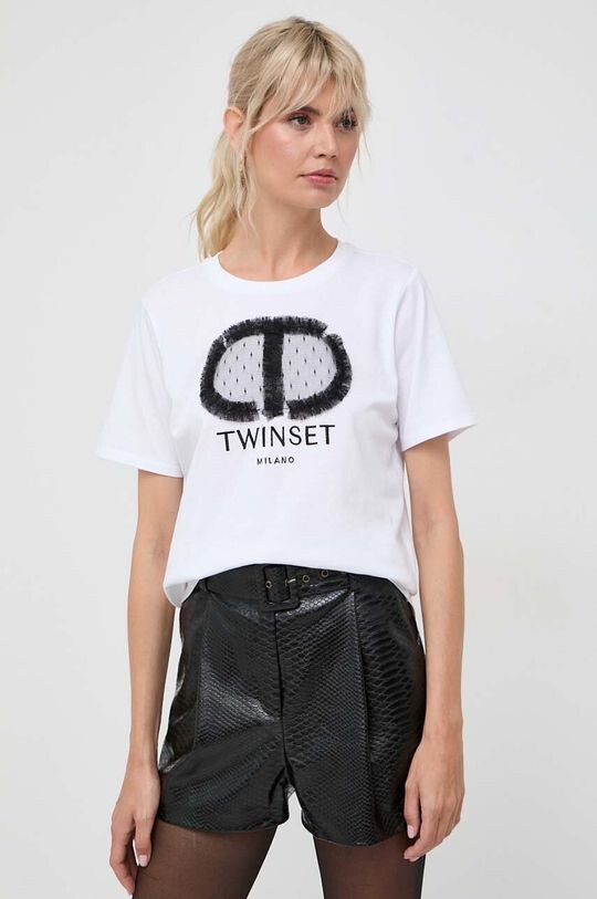

Хлопковая футболка Twinset, белый