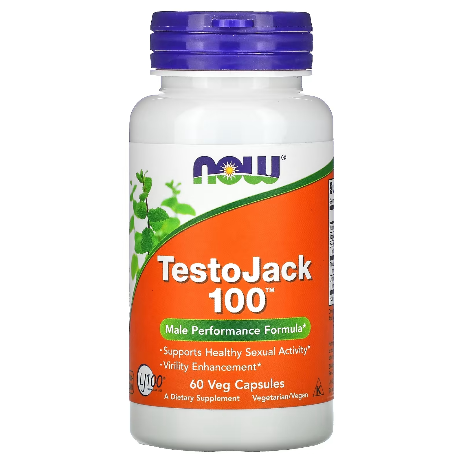 Тестостерон NOW Foods TestoJack 100, 60 вегетарианских капсул now foods testojack 200 60 вегетарианских капсул