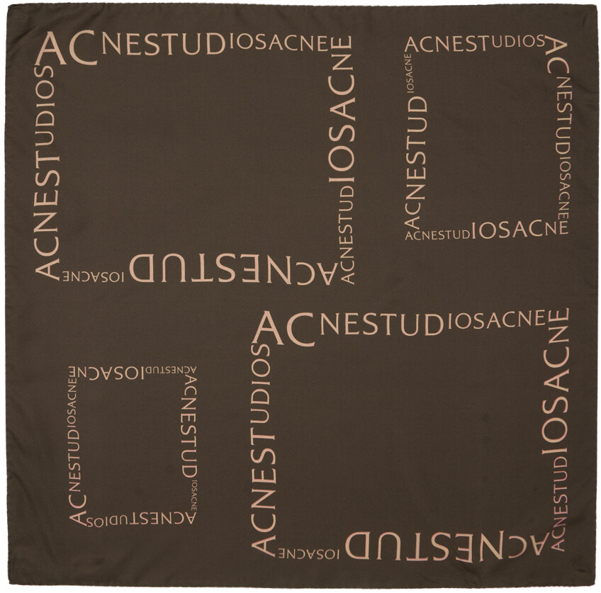 

Коричневый квадратный шарф Acne Studios