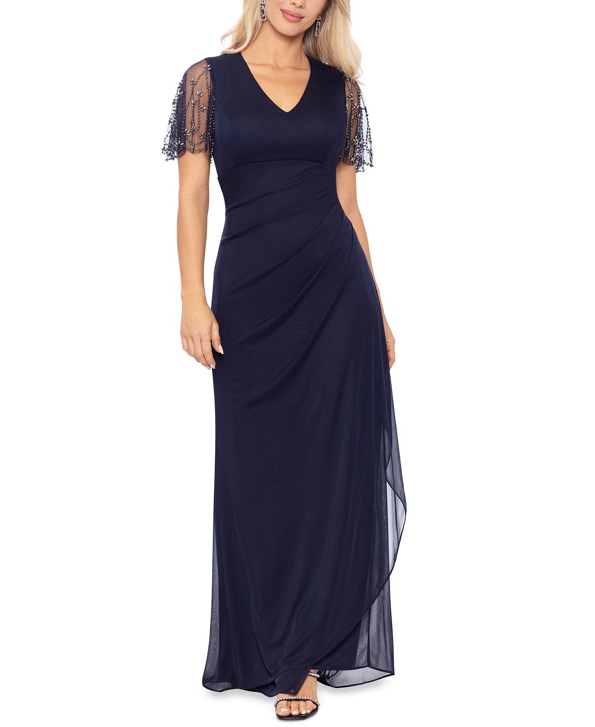 Женское платье с кружевными рукавами XSCAPE, мульти