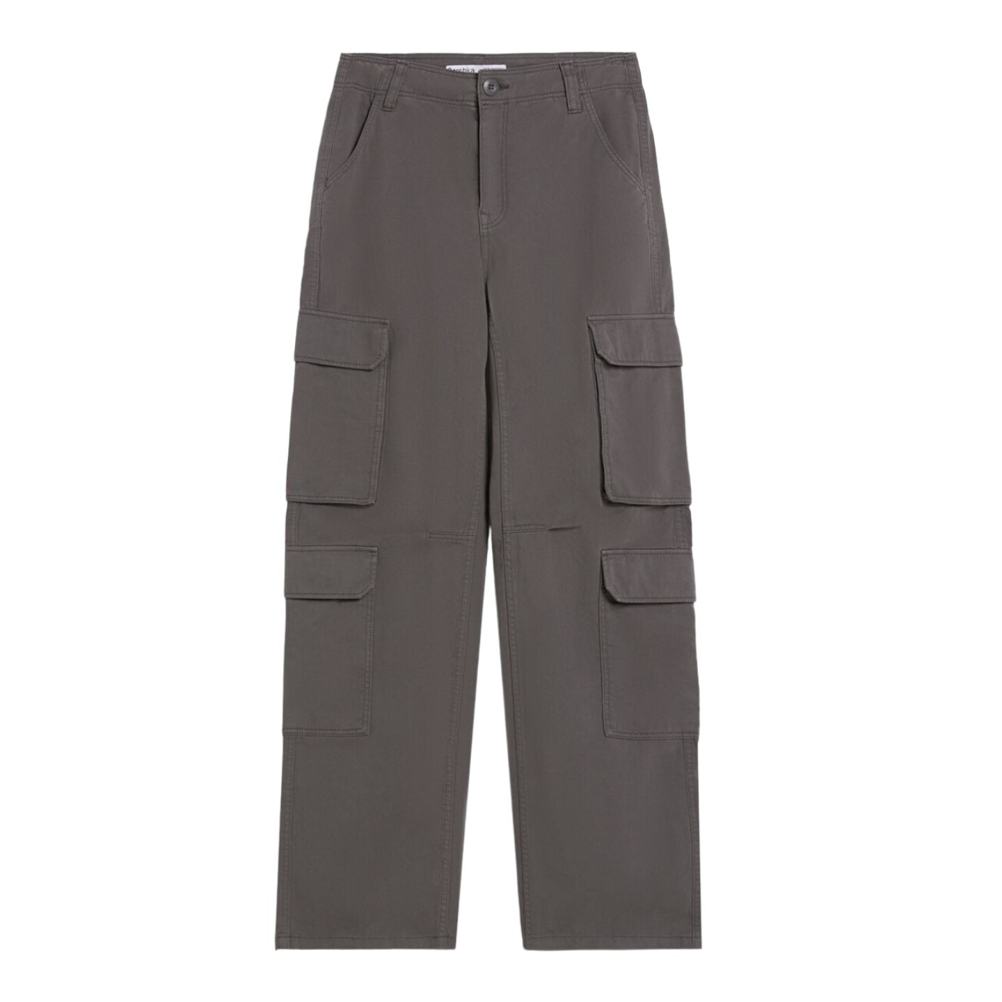 

Брюки Bershka Twill Multipocket Cargo, серый