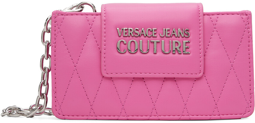 

Розовая стеганая сумка Versace Jeans Couture