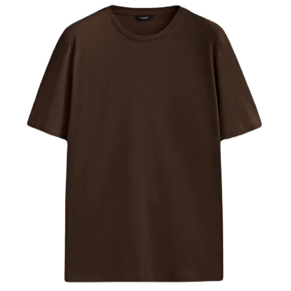 

Футболка Massimo Dutti Short Sleeve Mercerised, коричневый