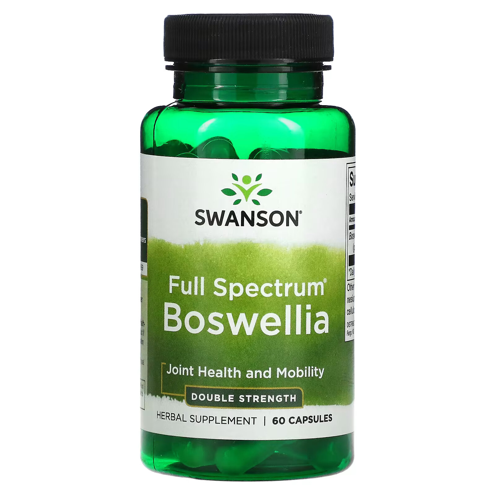 Swanson, Boswellia полного спектра, двойная сила действия, 60 капсул swanson p 5 p двойная сила действия 40 мг в капсуле 60 капсул