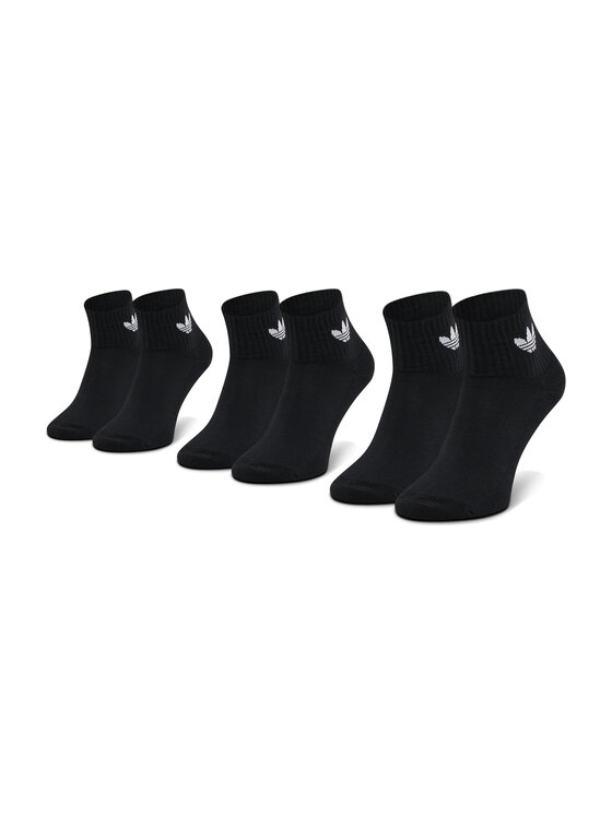 Комплект из 3 высоких носков унисекс Adidas, черный футболка adidas originals хлопок стрейч размер 32 розовый