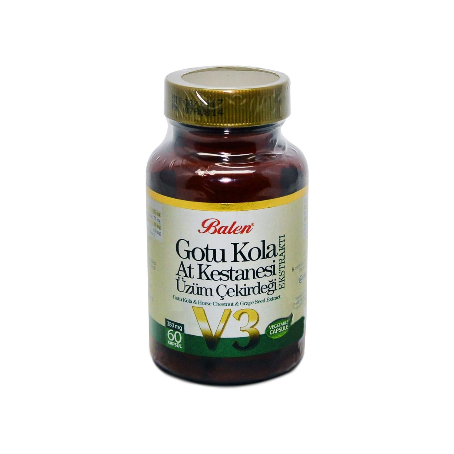 цена Активная добавка Balen Gotu Kola-Horse Chestnut Grape Seed, 355 мг, 60 капсул