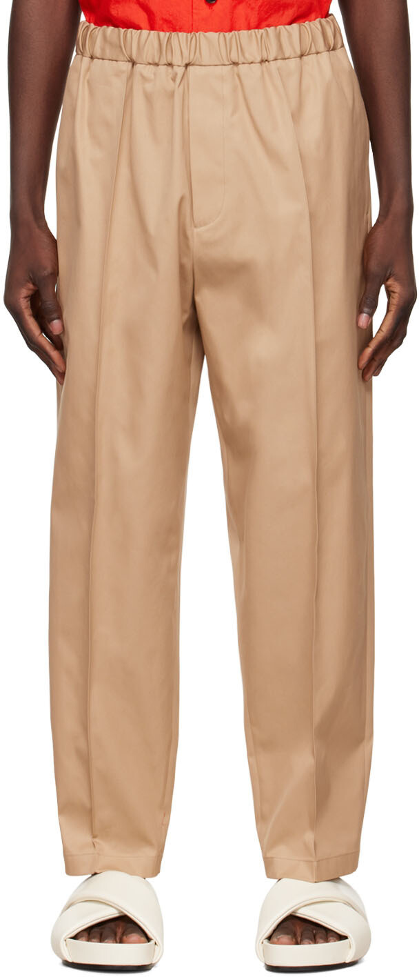 

Бежевые хлопковые брюки Jil Sander