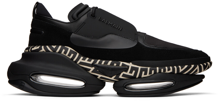 

Черные низкие кеды с монограммой B-Bold Balmain