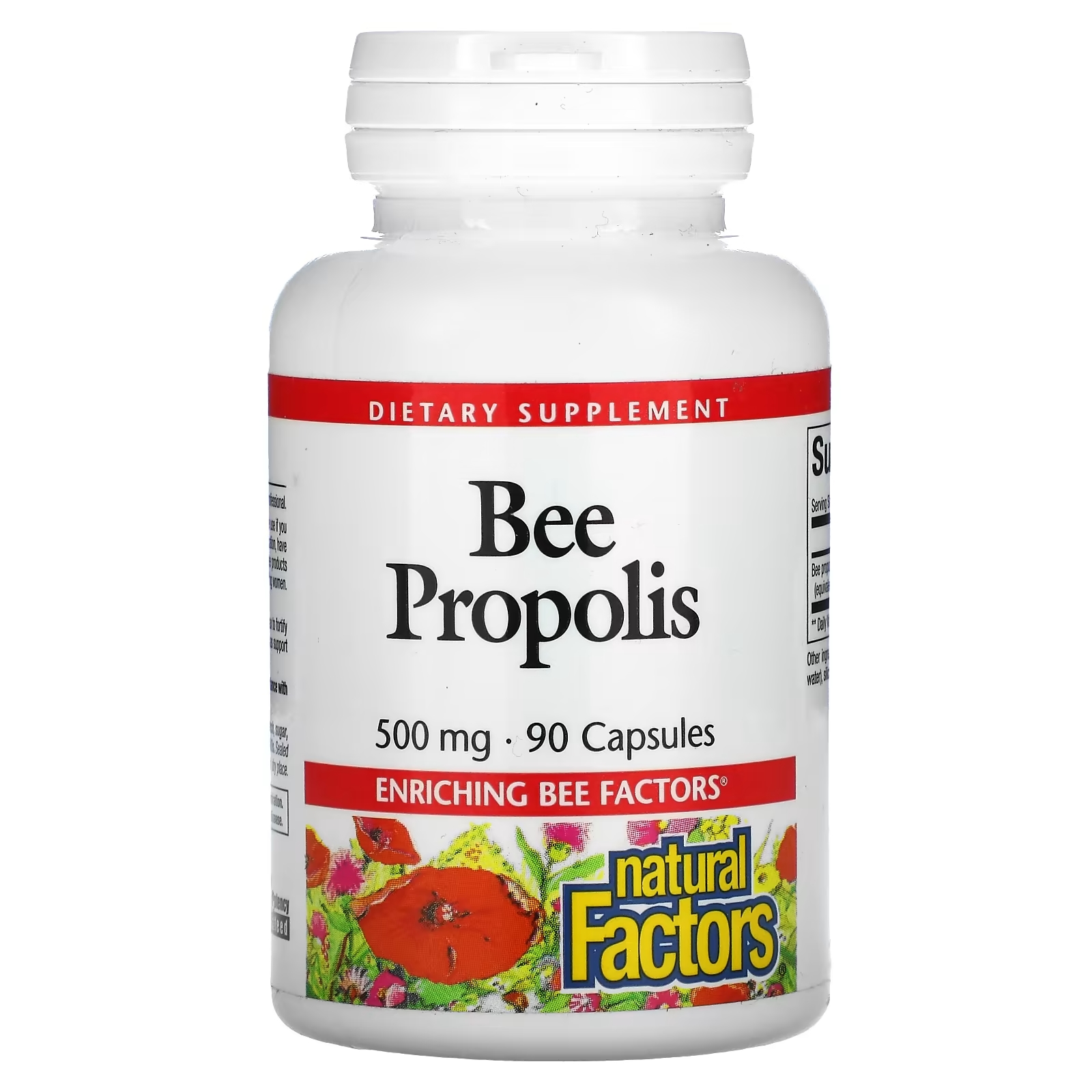 Natural Factors пчелиный прополис 500 мг, 90 капсул natural factors бромелайн 500 мг 90 капсул