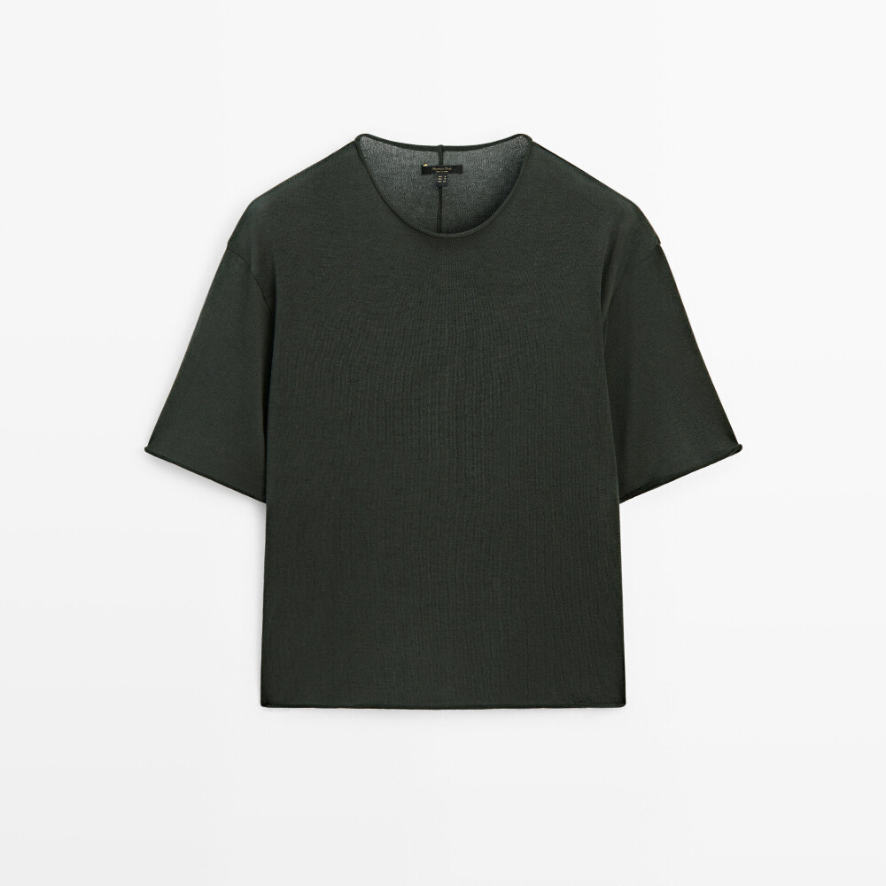 

Футболка Massimo Dutti Cotton, темно-зеленый