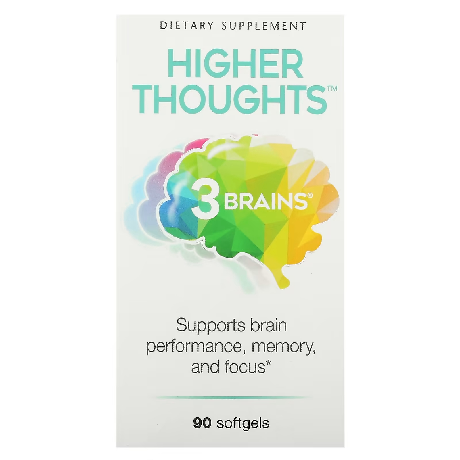 Natural Factors 3 Brains Higher Thoughts добавка для поддержки работы мозга, 90 капсул