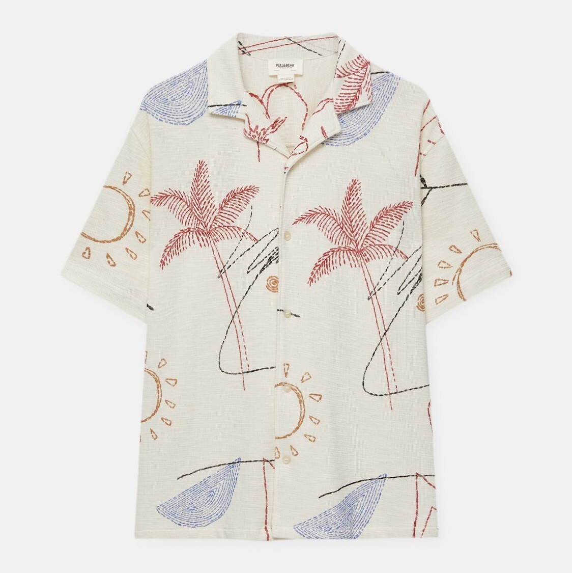 

Рубашка Pull&Bear Geometric Shape Print, белый