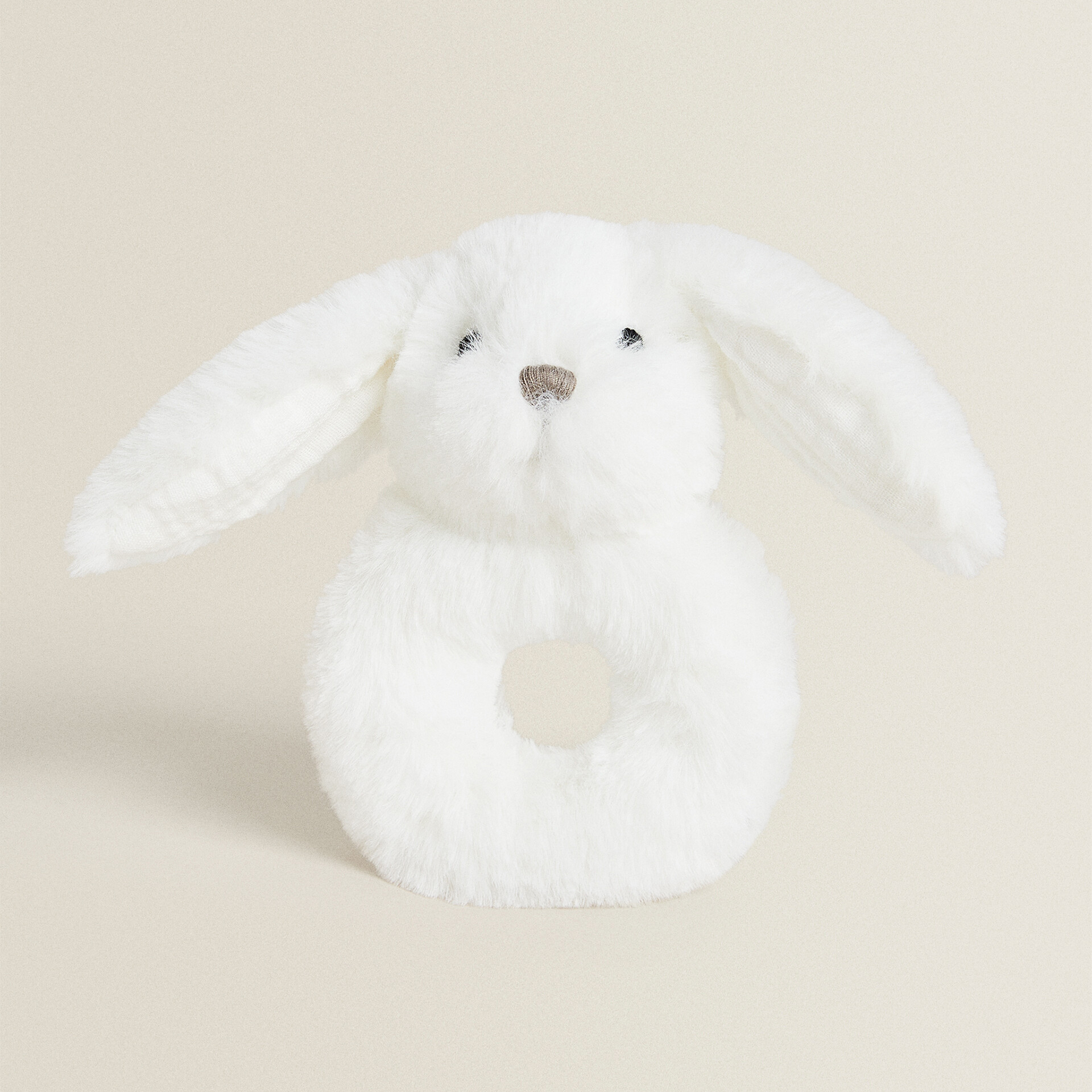 Мягкая игрушка-погремка кролик Zara Home, белый