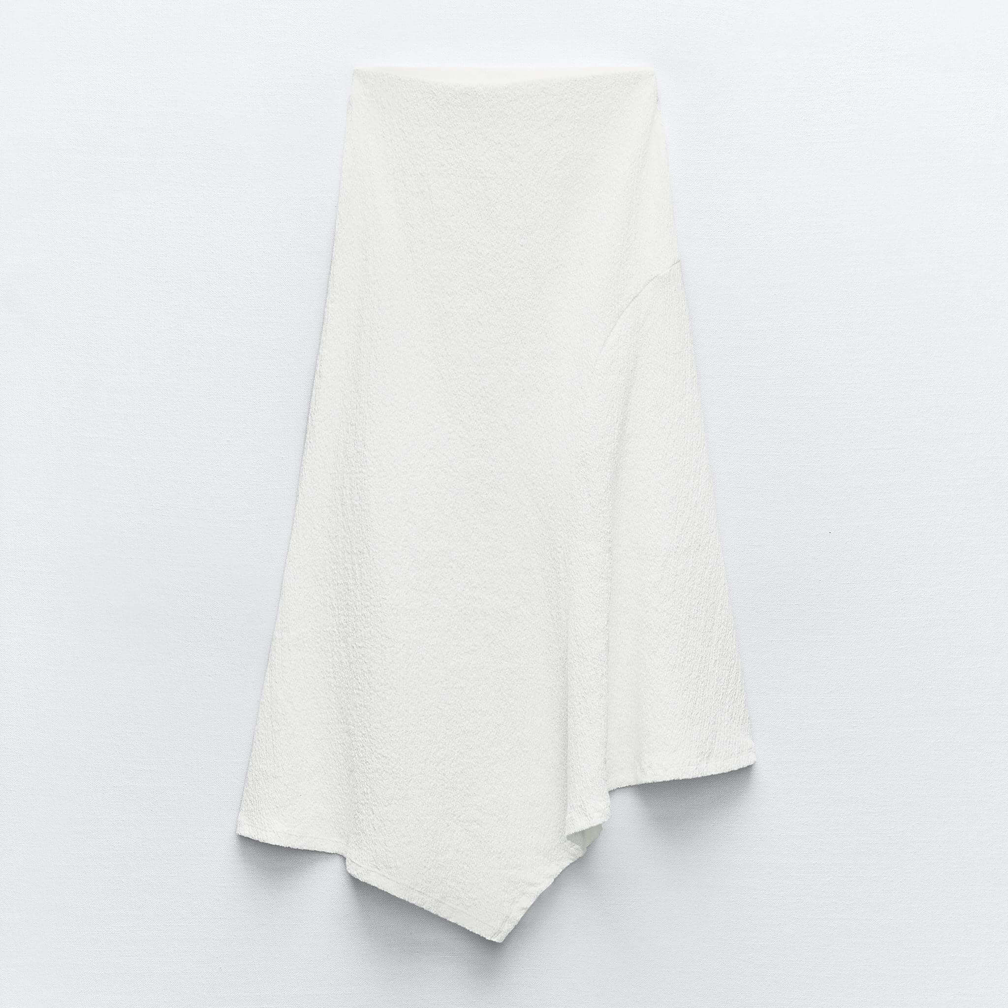 Юбка-миди Zara Asymmetric Textured, белый юбка zara textured небесно голубой