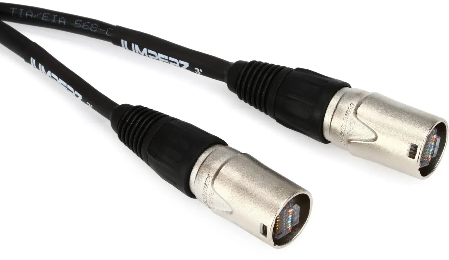 

Экранированный кабель JUMPERZ Blue Line Cat 5e с разъемами etherCON — 3 фута