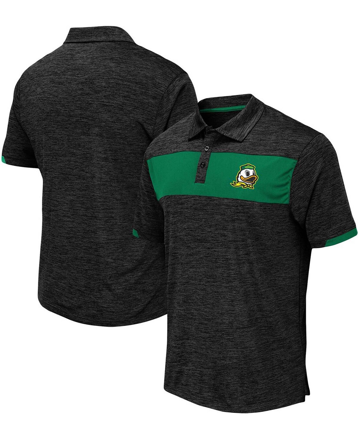 

Мужская рубашка-поло heather black oregon ducks nelson logo Colosseum, мульти