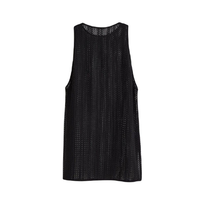 Пляжное платье H&M Crochet Look Beach, черный платье без рукавов с разрезом на ногах с отделкой перьями speechless черный