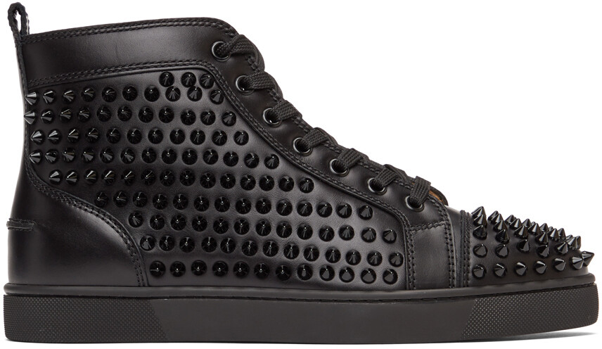 

Черные высокие кеды Louis Spikes Christian Louboutin