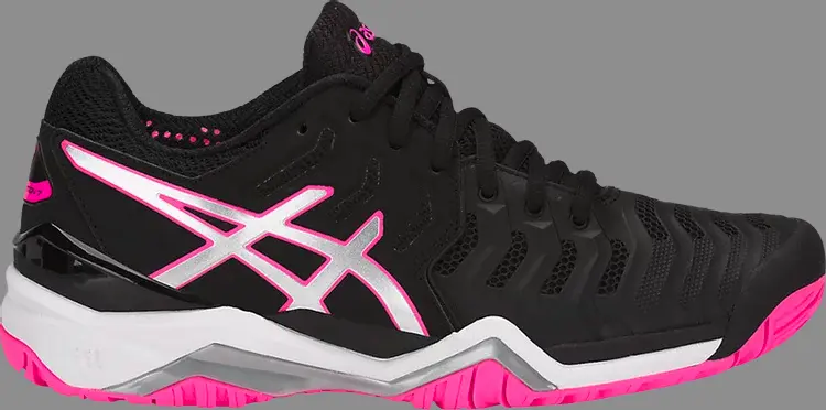 

Кроссовки wmns gel resolution 7 'black silver hot pink' Asics, черный