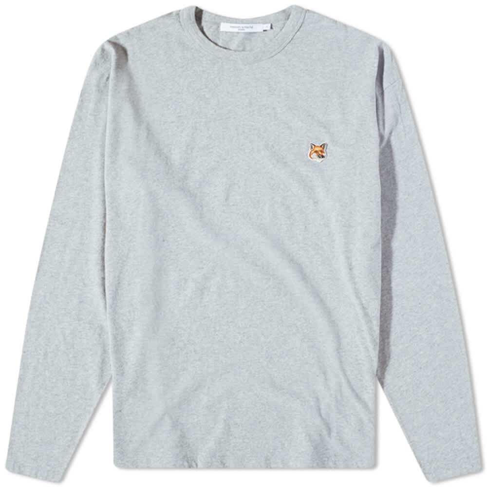 

Футболка Maison Kitsuné Long Sleeve Fox Head Patch Regular Tee, Серый