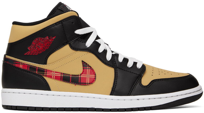 

Черно-коричневые кроссовки Jordan 1 Mid SE Nike Jordan