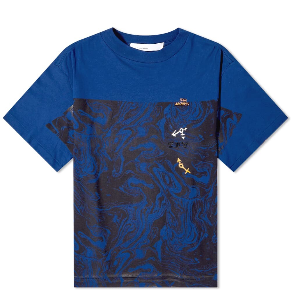 

Футболка Toga Pulla Marble Print Print Tee, Черный