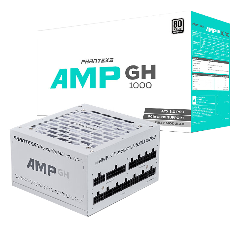 Блок питания Phanteks AMP GH 1000W Platinum, 1000 Вт, белый