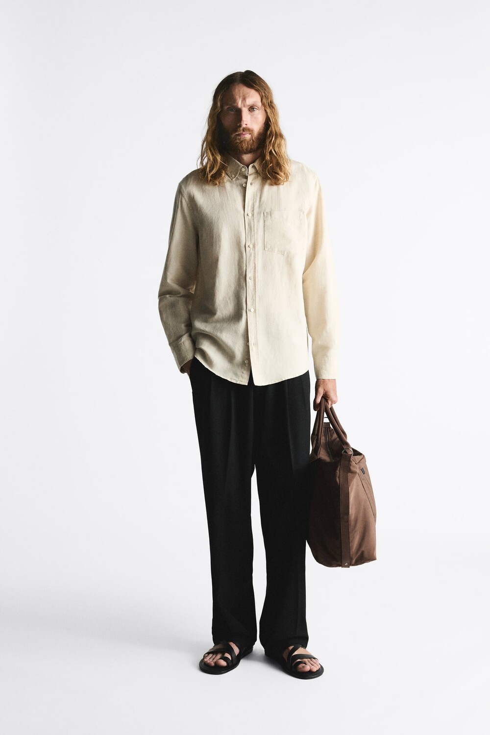 

Сандалии с ремнями ZARA, черный