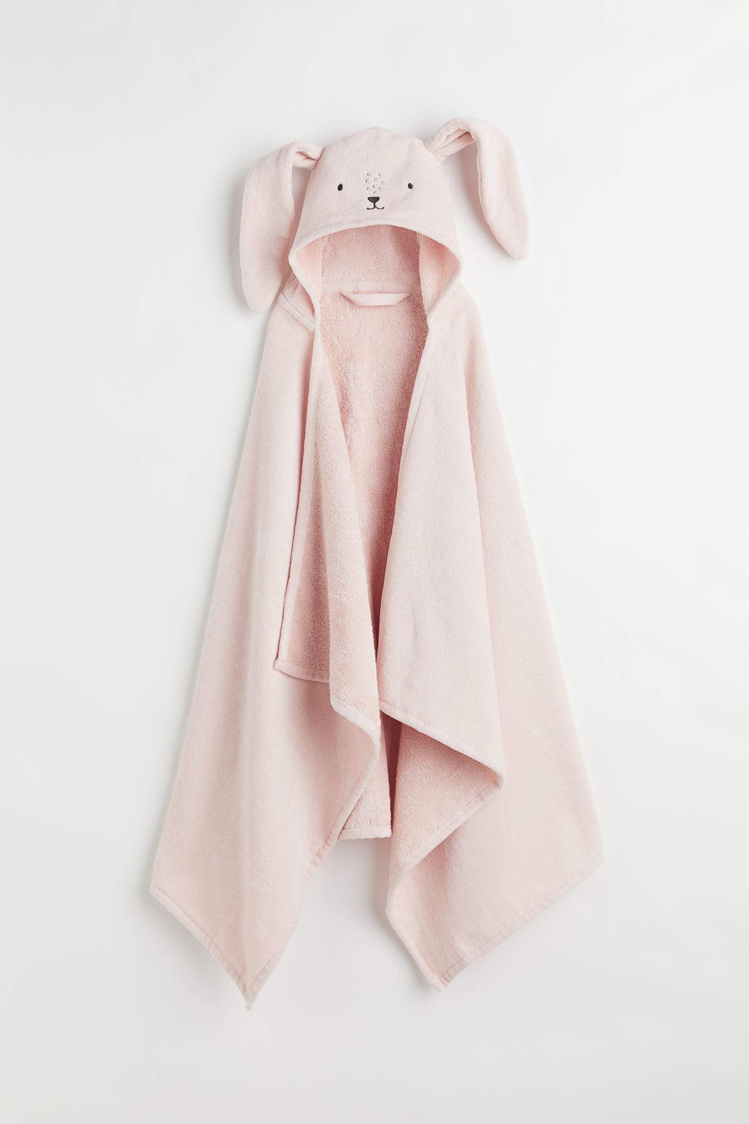 Банное полотенце H&M Home With Hood Rabbit, светло-розовый