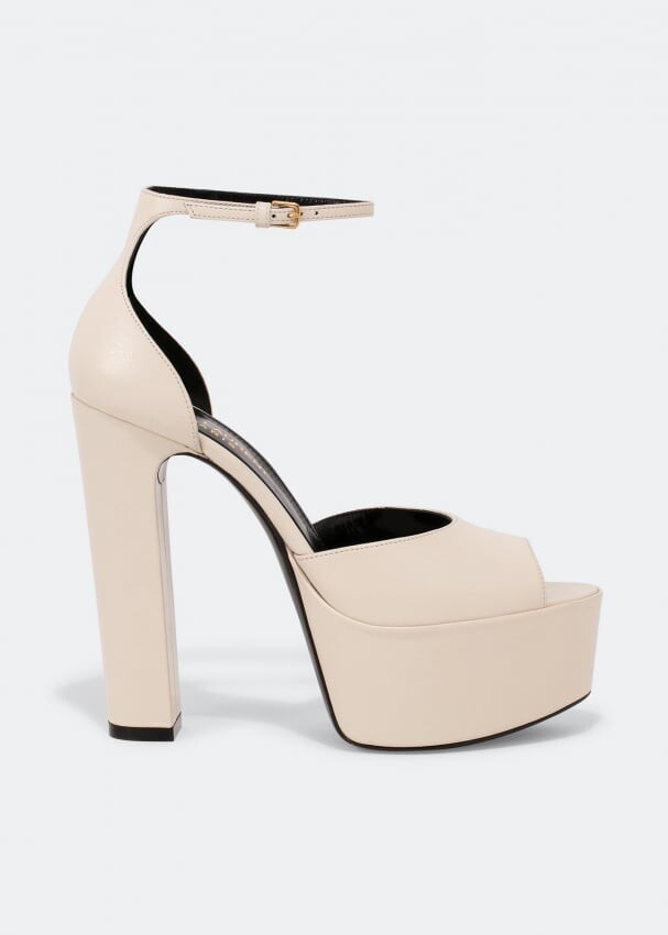 

Сандалии SAINT LAURENT Jodie platform sandals, белый