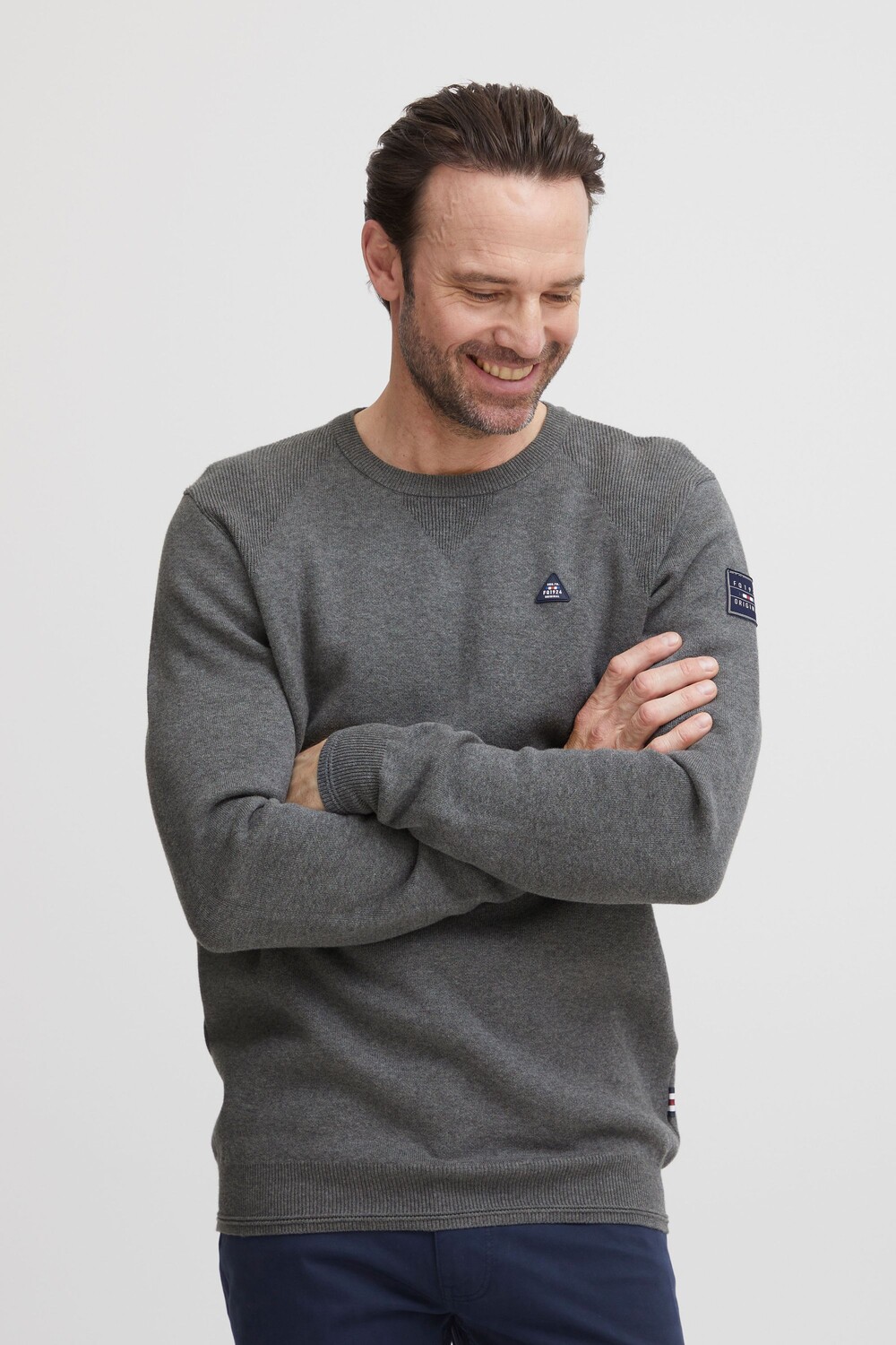 

Пуловер FQ1924 Strick FQKyle crew neck, серый