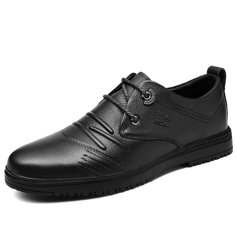 

Туфли мужские Men"s Casual Men Low-Top Mulinsen, цвет Black single shoe [Leather shoe size: Sports shoe 41 = This size 40]