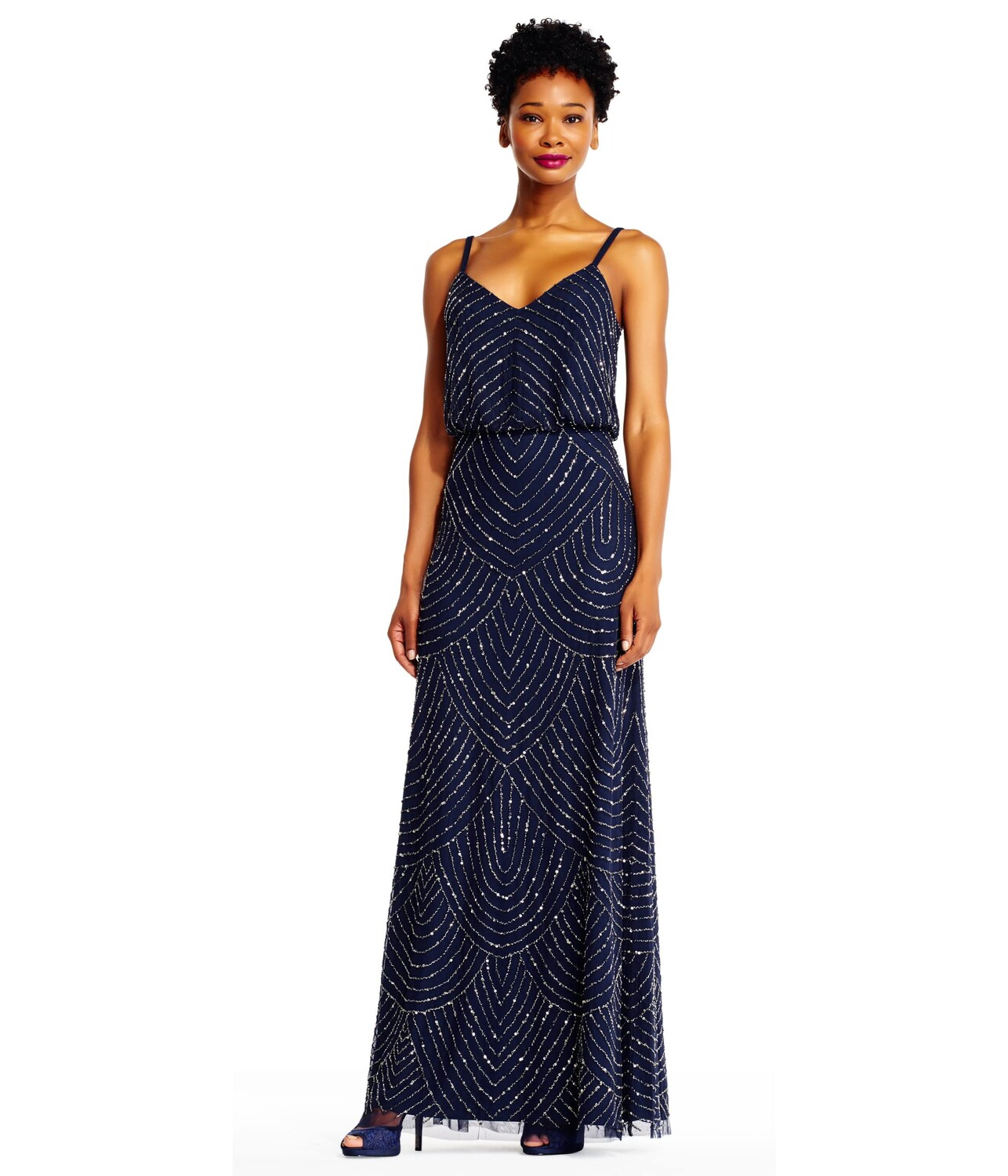 

Платье Adrianna Papell, Long Deco Bead Blouson