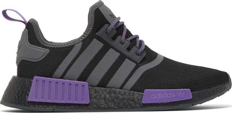 Кроссовки Adidas NMD_R1 'Black Active Purple', черный - фото