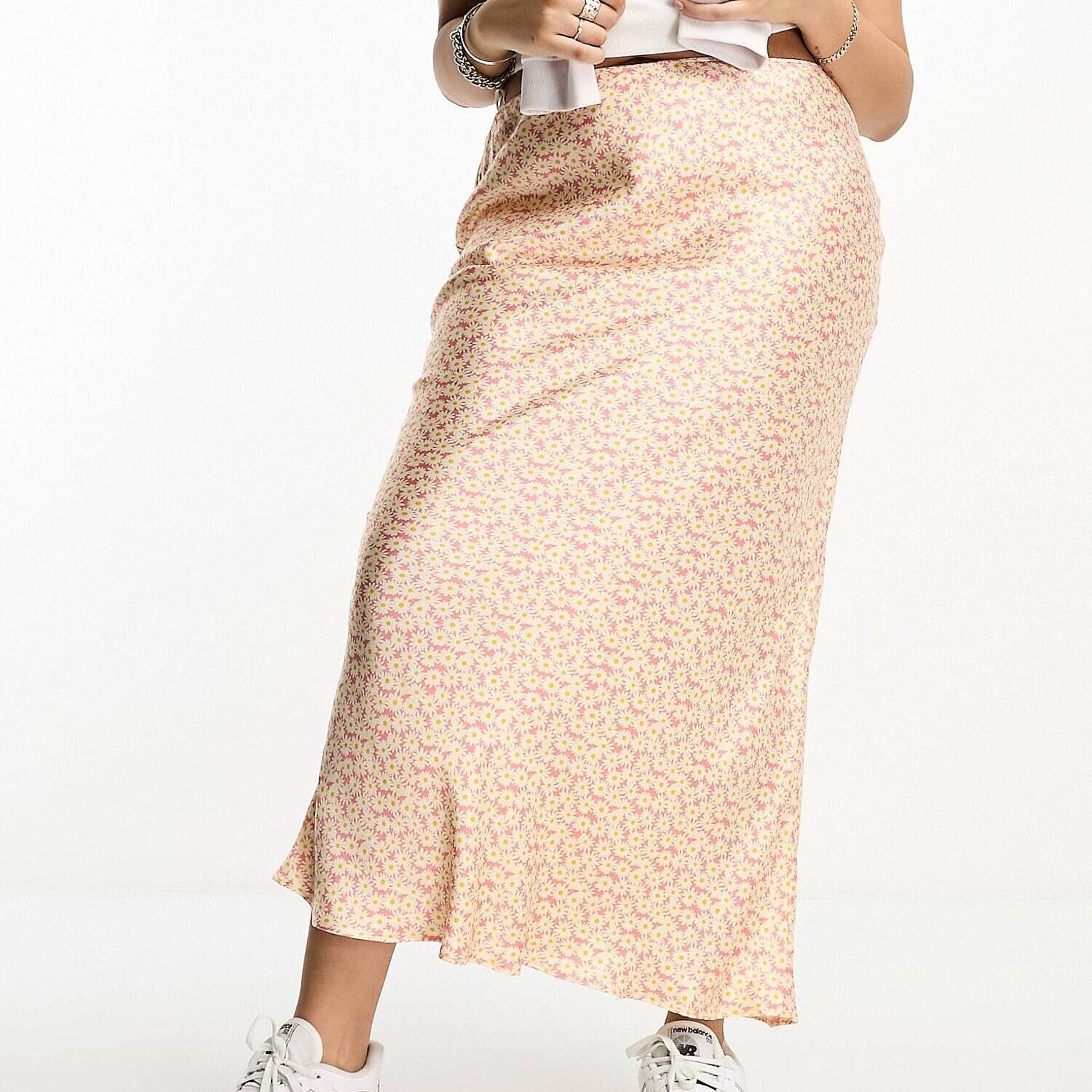 

Юбка River Island Plus Satin Maxi, светло-розовый