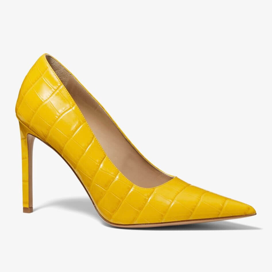 

Туфли Michael Kors Martine Crocodile Embossed Leather Pump, желтый