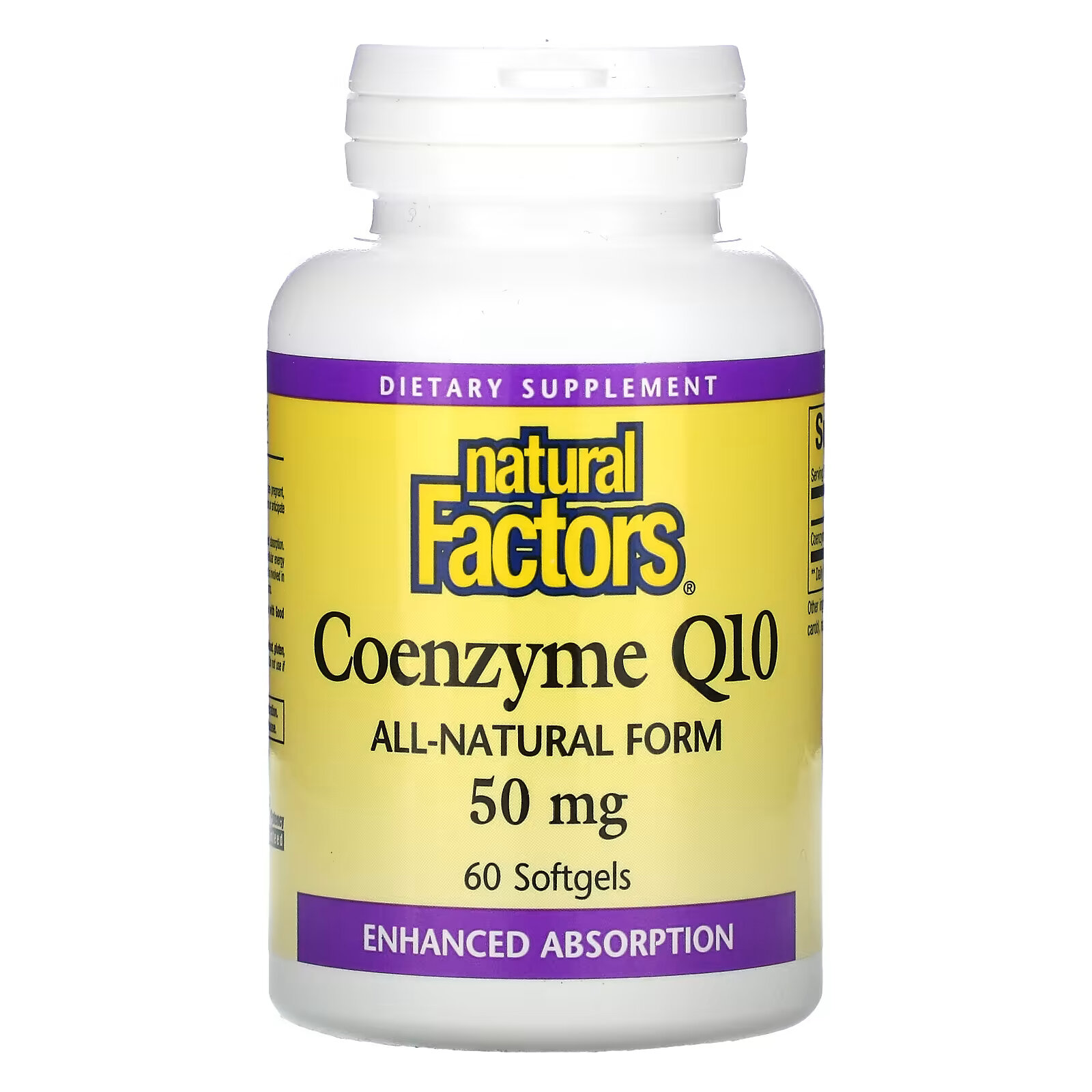 Natural Factors, Коэнзим Q10, 50 мг, 60 мягких таблеток коэнзим q10 100 мг 120 мягких таблеток natural factors