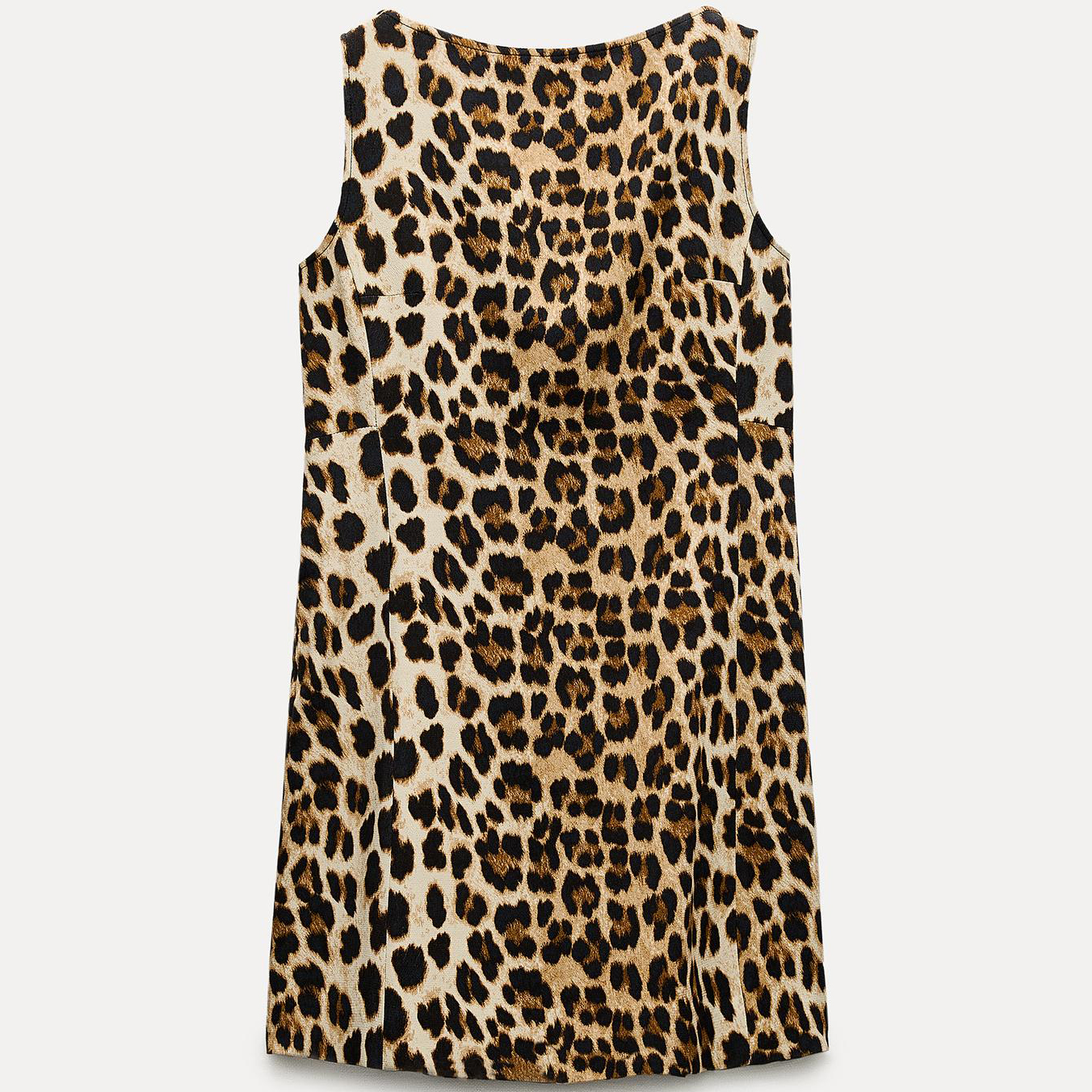 Платье Zara ZW Collection Leopard Animal Print, коричневый/мультиколор юбка zara leopard print mini леопардовый нежно коричневый