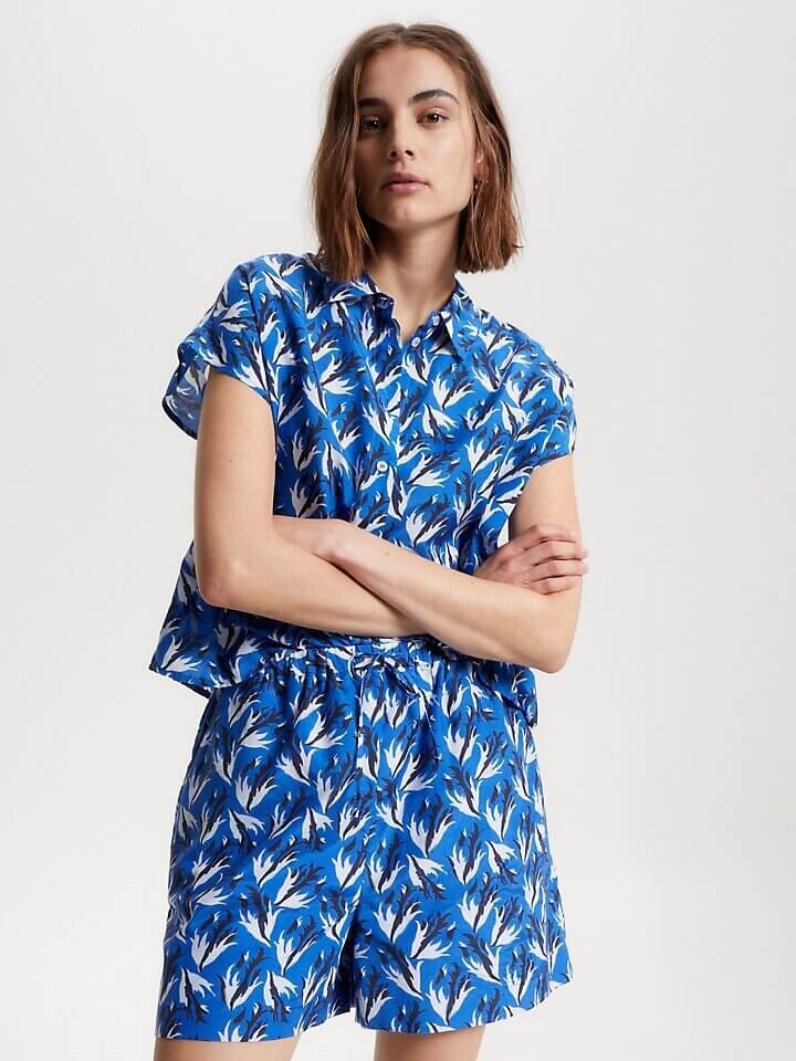 

Блуза Tommy Hilfiger Floral Print Short Sleeve, синий