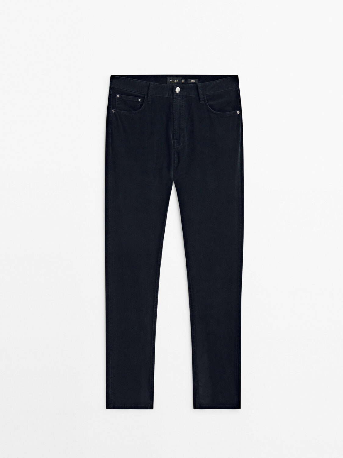 

Брюки Massimo Dutti Slim Fit Diagonal Corduroy Denim, темно-синий