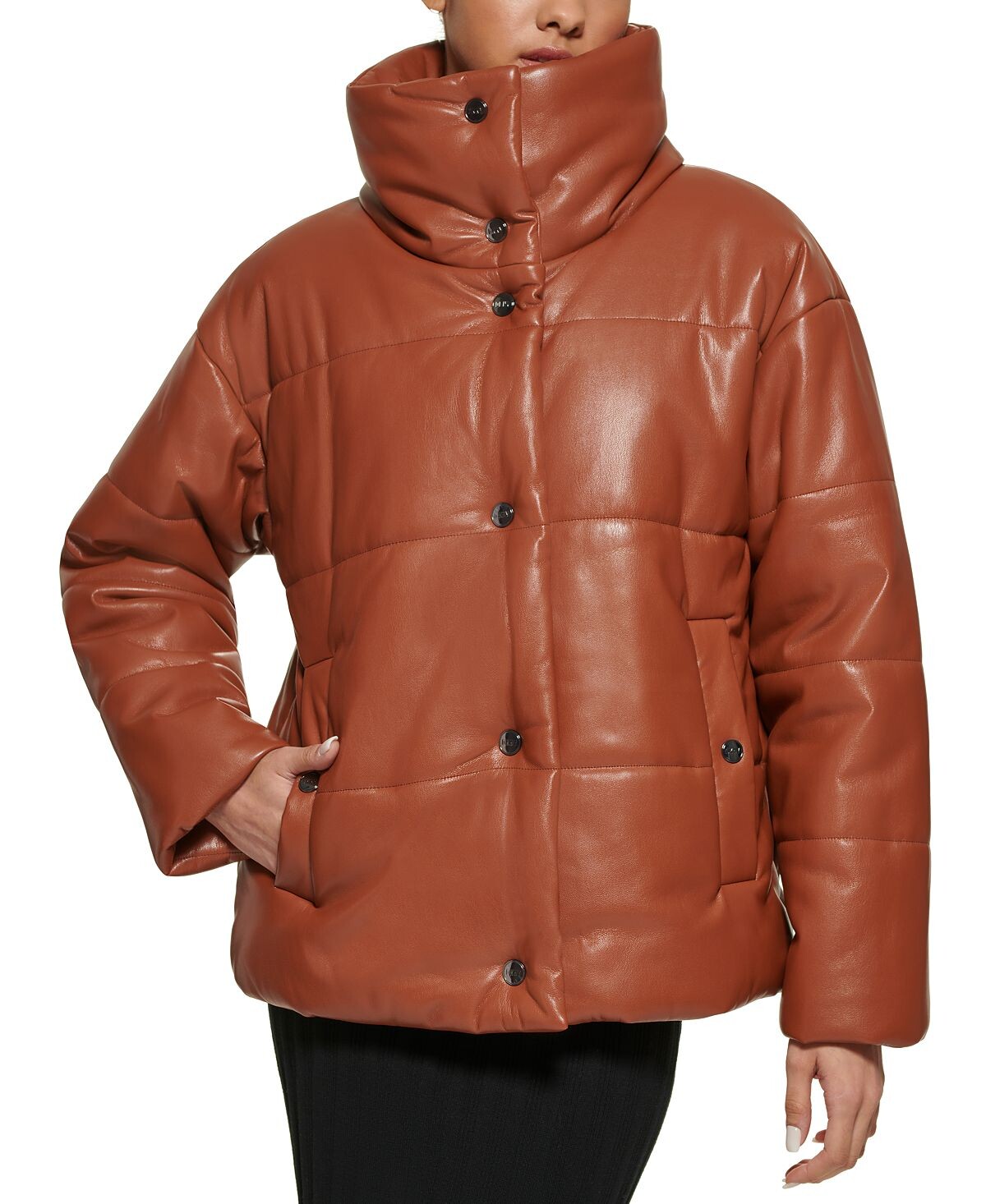 

Женское пуховое пальто из искусственной кожи, созданное для macy's DKNY