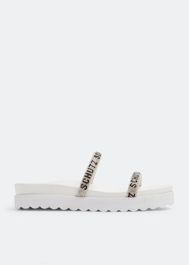 

Сандалии SCHUTZ Crystal logo sandals, белый