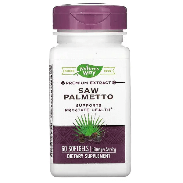 Пальма сереноа Nature's Way 160 мг, 60 таблеток solaray пигеум и пальма сереноа 240 вегетарианских капсул