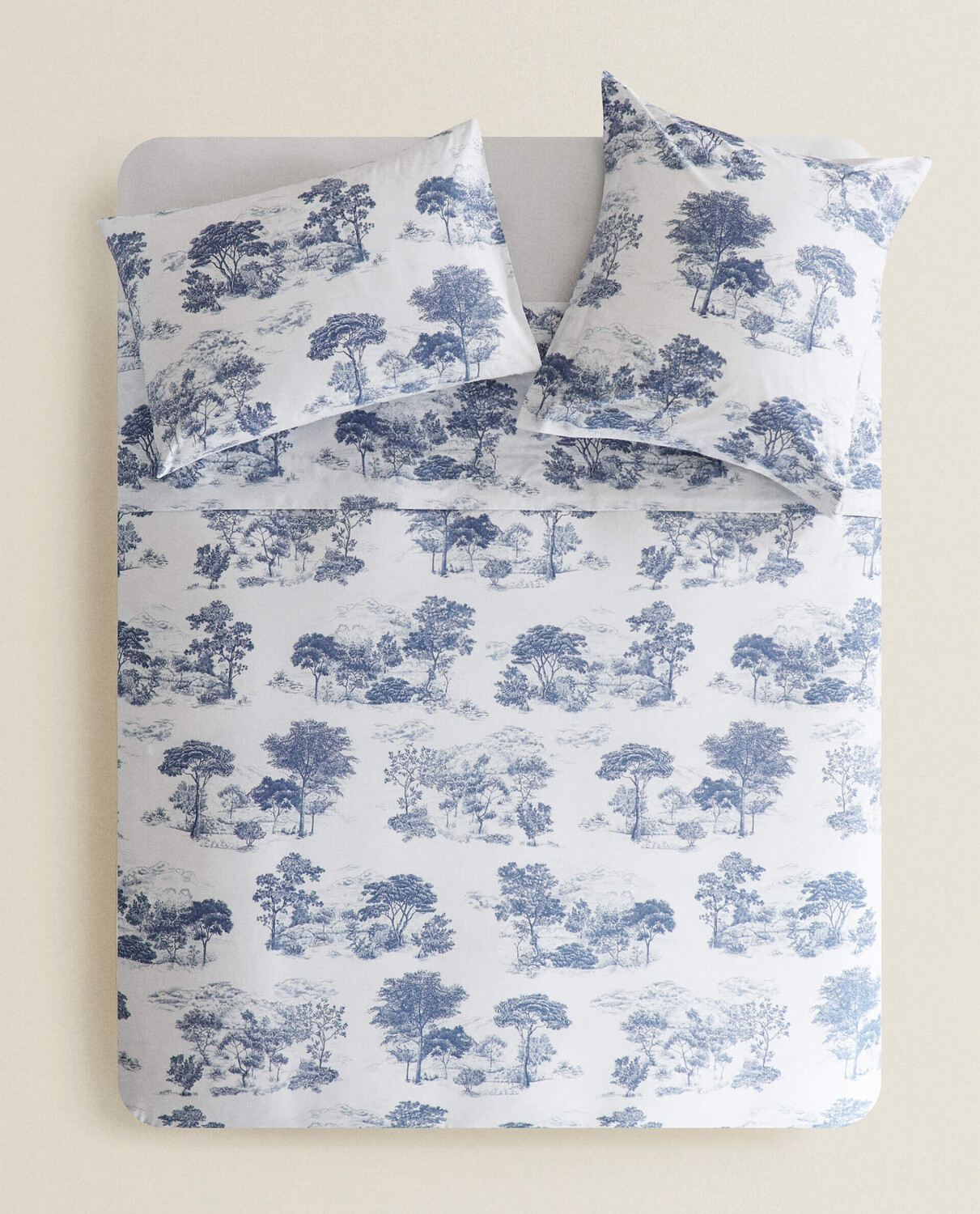 

Пододеяльник Zara Home Toile De Jouy, белый/синий
