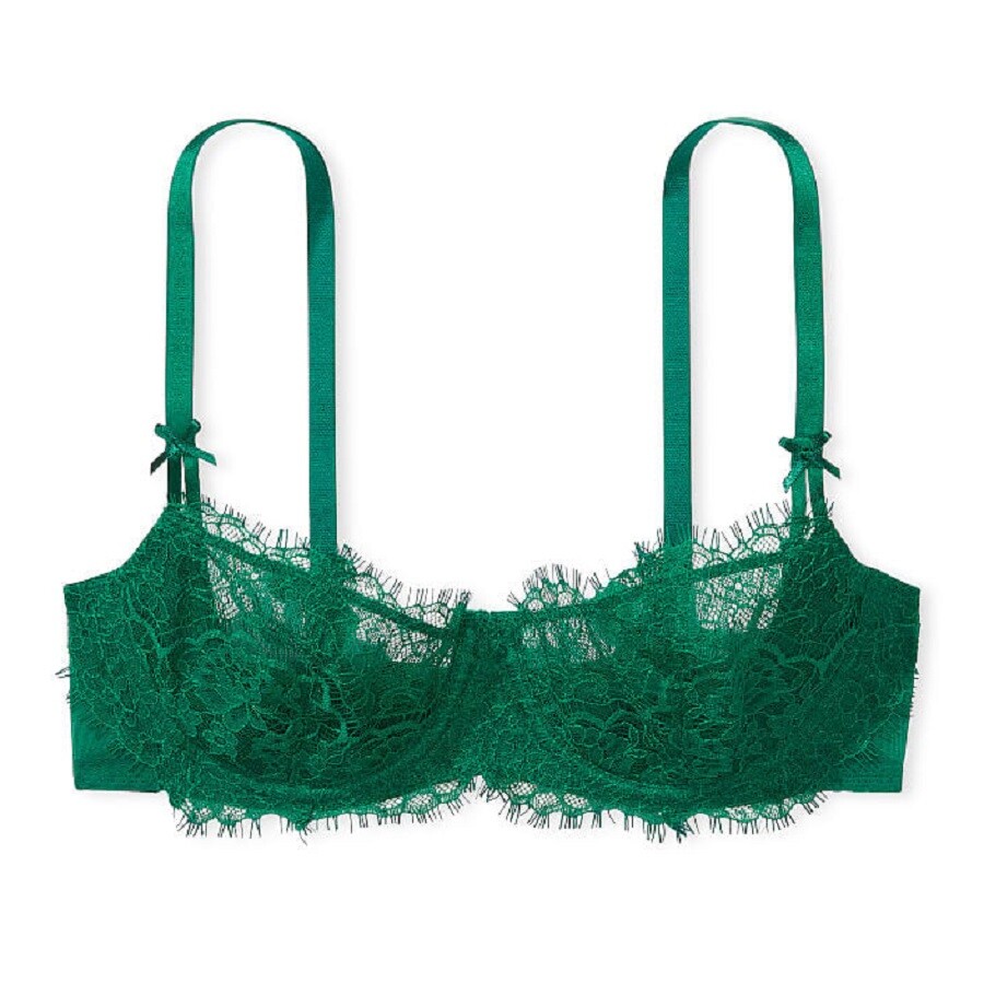 

Бюстгальтер Victoria's Secret Dream Angels Wicked Unlined Lace Balconette, зеленый