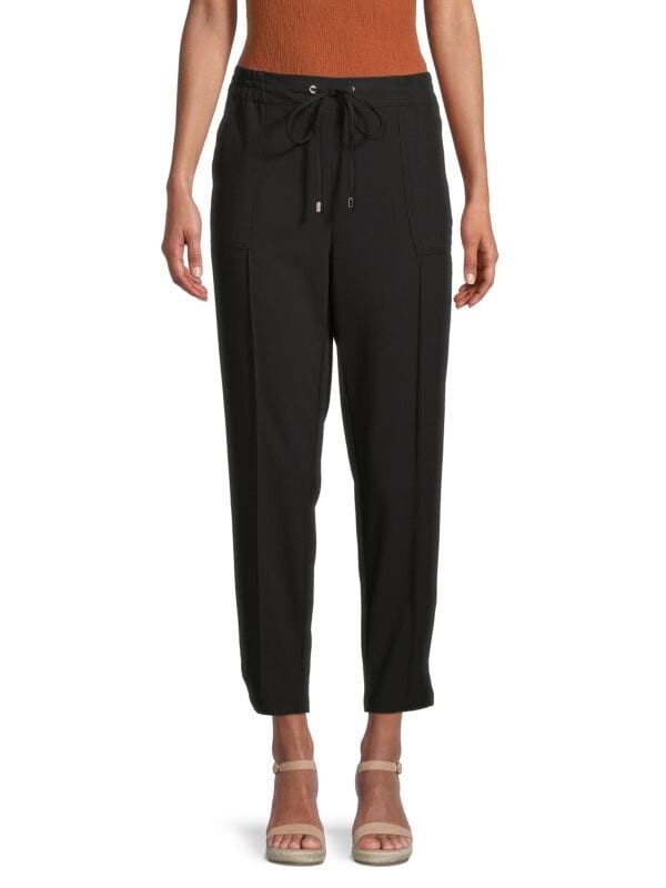 

Брюки Calvin Klein с завышенной талией и кулиской, красно-коричневый